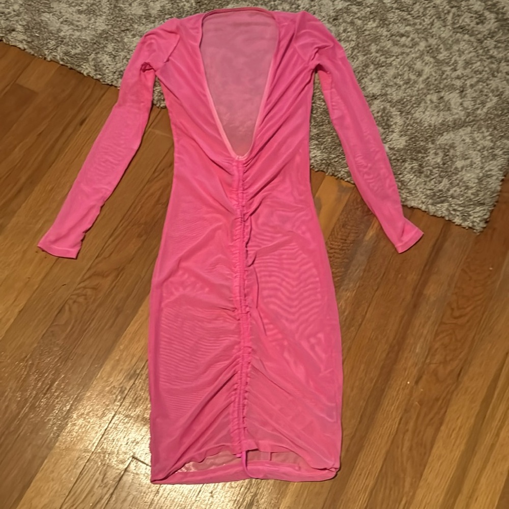 Women Matte Collection Sheer pink small cover up worn once
